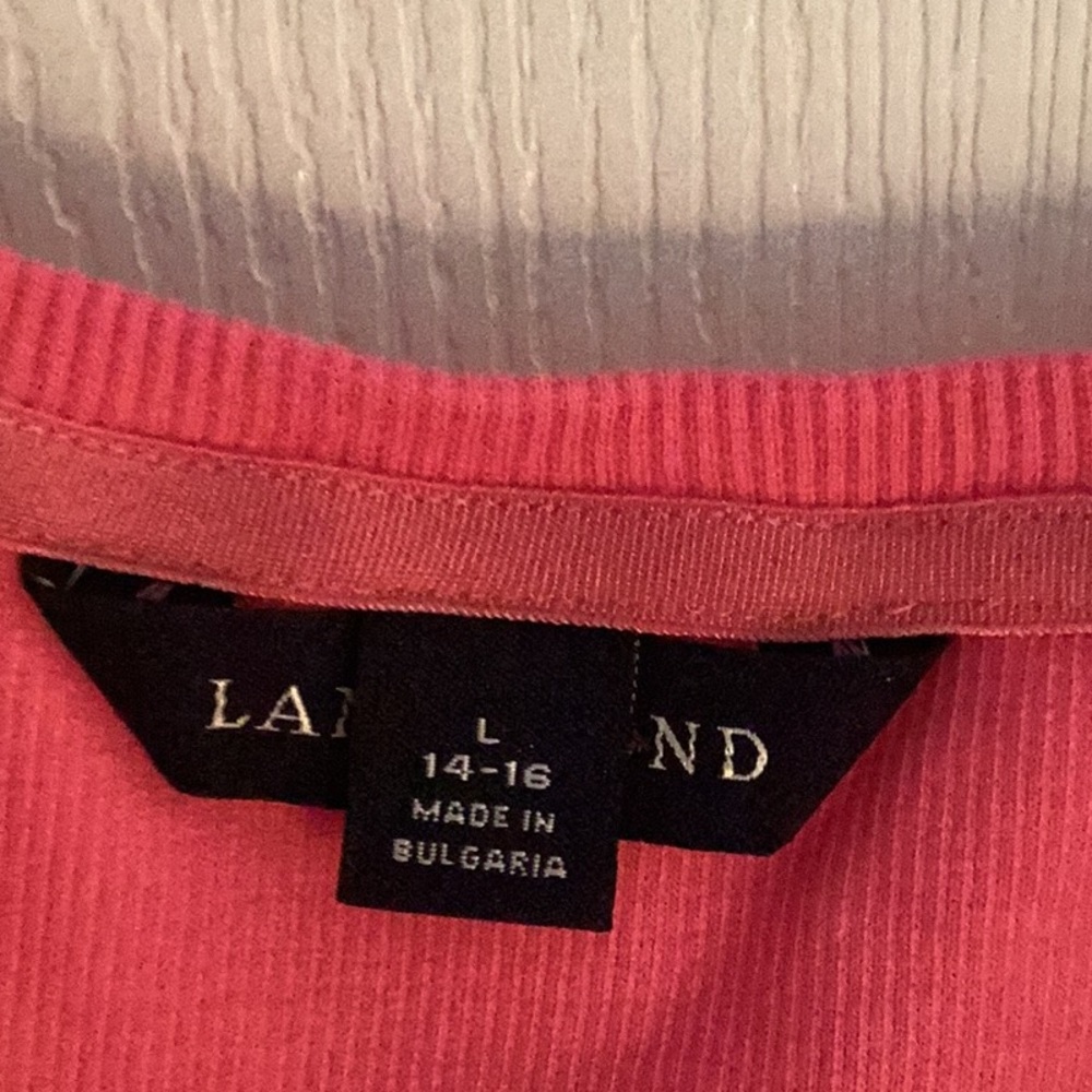 Lands' End Pink Fitted Tank Top - Picture 2 of 3
